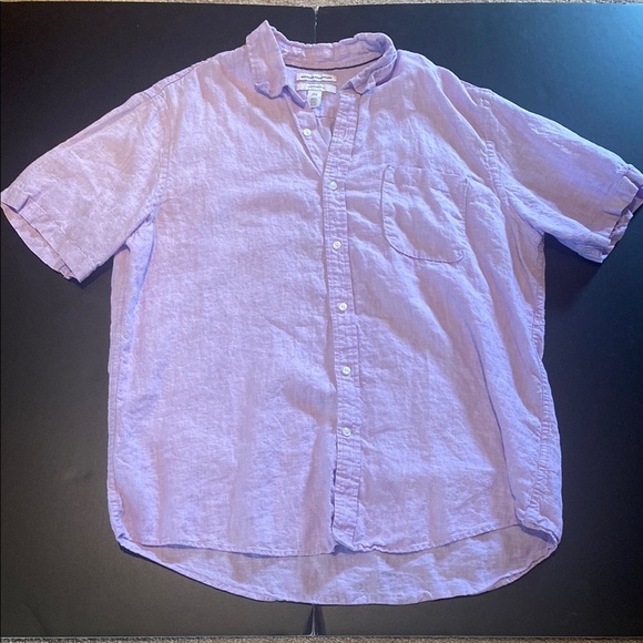 Amazon Essentials Linen Men's Slim Fit
Short-Sleeve Shirt Lilac Pink Sz XL - Picture 1 of 6